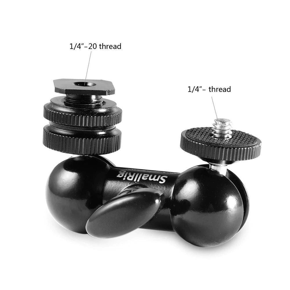 SmallRig 1135 Cool-Ballhead-V1 Multi-Function Dual Ballhead with Hot Shoe Mount & 1/4" Screw
