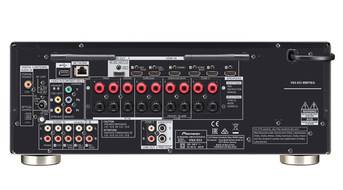 Pioneer VSX-933 AV Receiver Zwart
