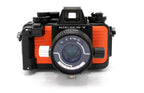 Nikon Nikonos V + Nikkor 35mm F/2.5 oranje onderwater camera + SB-103 flitser SN:3109184 geen garoccasion