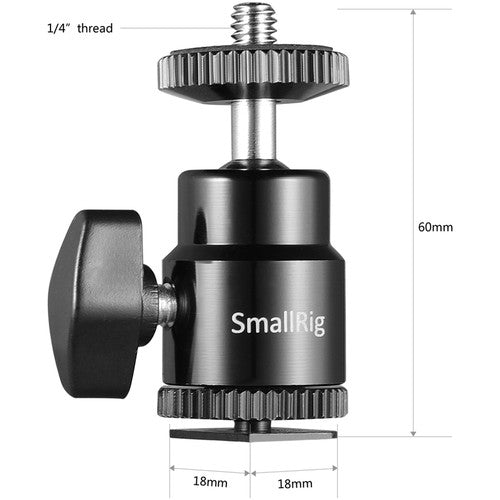 SmallRig 1/4 "Camera Hot shoe Mount with Additional 1/4" Screw (2pcs Pack) 2059