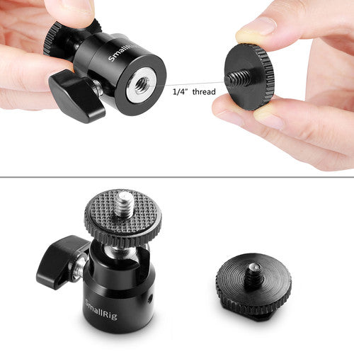 SmallRig 1/4 "Camera Hot shoe Mount with Additional 1/4" Screw (2pcs Pack) 2059