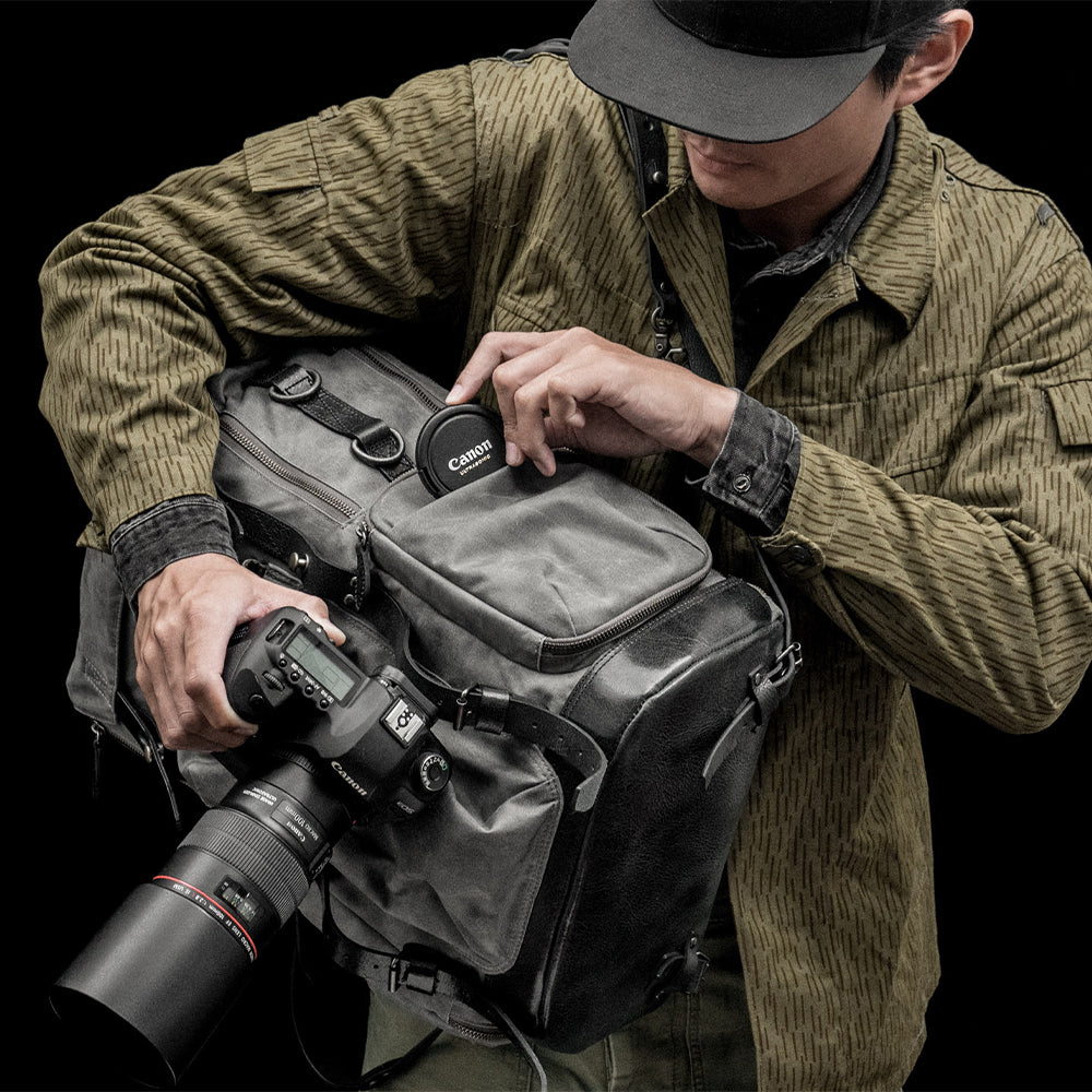 Wotancraft Commander Rucksack Vintage Grau