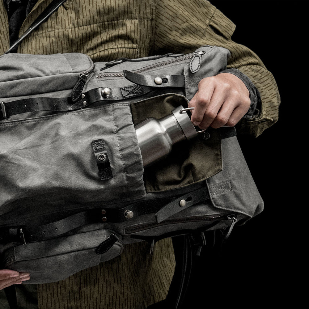 Wotancraft Commander Rucksack Vintage Grau