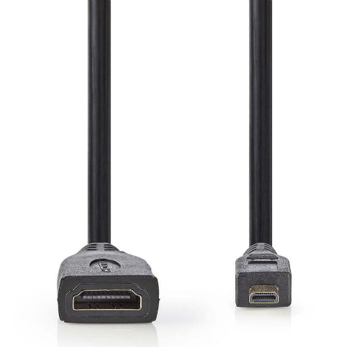 Nedis High Speed HDMI-Verlängerungskabel mit Ethernet HDMI Micro-Stecker - HDMI-Buchse 0,2 m Schwarz