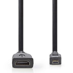 Nedis High Speed HDMI-Verlängerungskabel mit Ethernet HDMI Micro-Stecker - HDMI-Buchse 0,2 m Schwarz