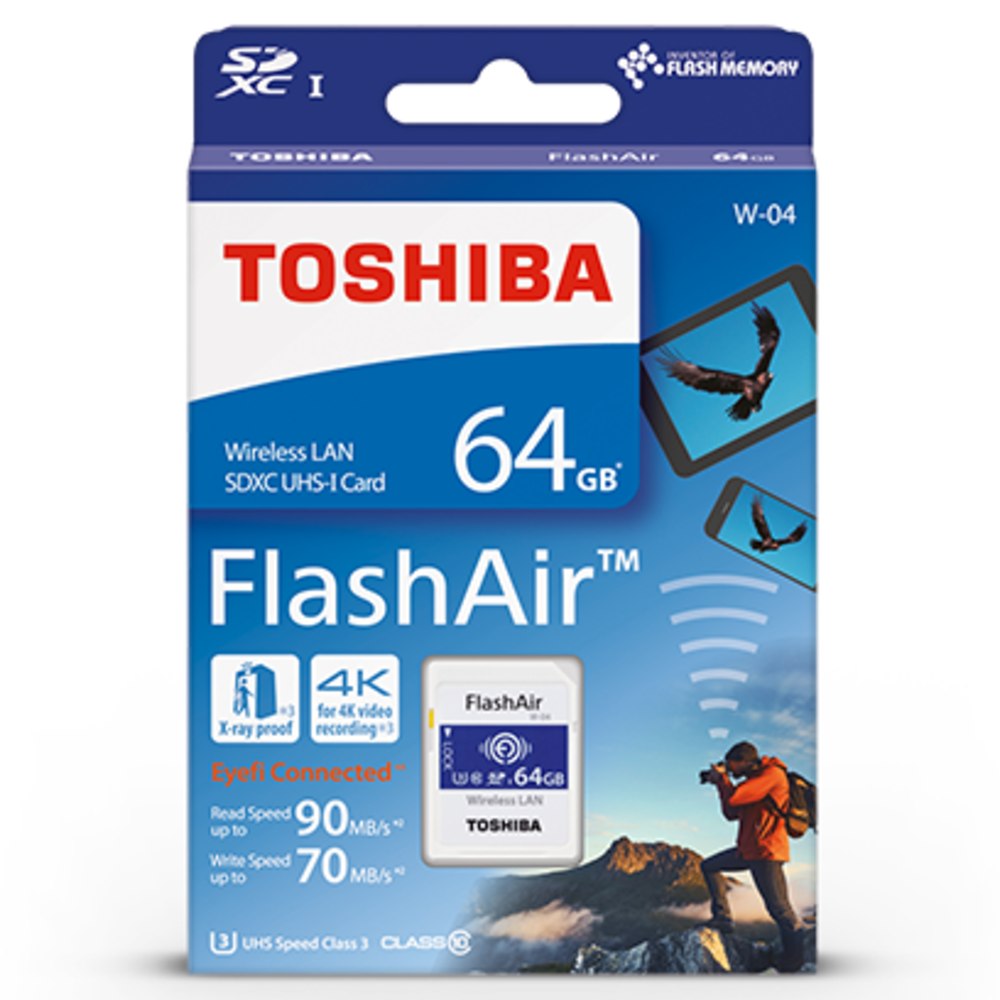 Toshiba FlashAir SDXC 64GB UHS-I U3 wireless SD Card (W-04)