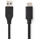 Nedis USB-A - USB C3.1 Gen2 cable 1.0m black