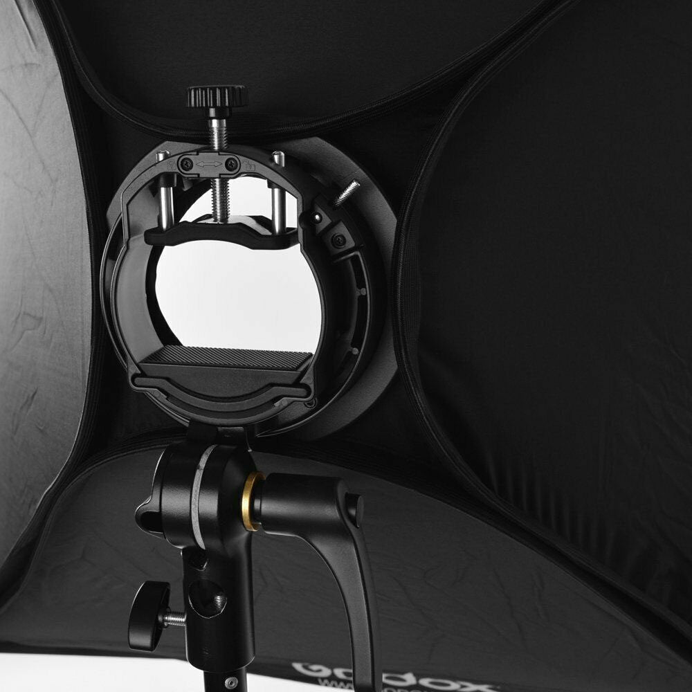 Godox S2 type Bracket Bowens + Softbox 60x60cm + Grid