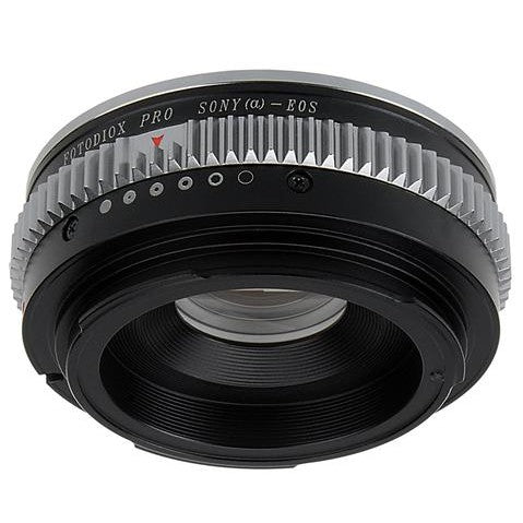 Fotodiox Pro Objektiv Mount Adapter - Sony Alpha A-Mount (und Minolta AF) DSLR-Objektiv auf Canon EOS (EF, EF-S) Mount SLR-Kameragehäuse, mit integriertem Blendeneinstellrad