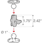 Ram Mounts Ram Mounts Doppelgelenkarm B Kugel A Länge