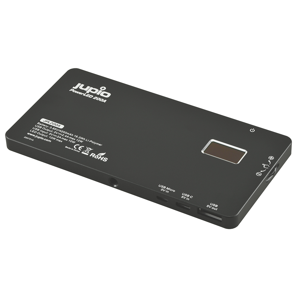 Jupio PowerLED 200 mit Eingebauter Powerbank Aluminium