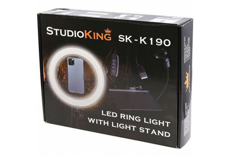 StudioKing LED Vlog Set SK-K190 mit Ringlicht und Mikrofonhalter
