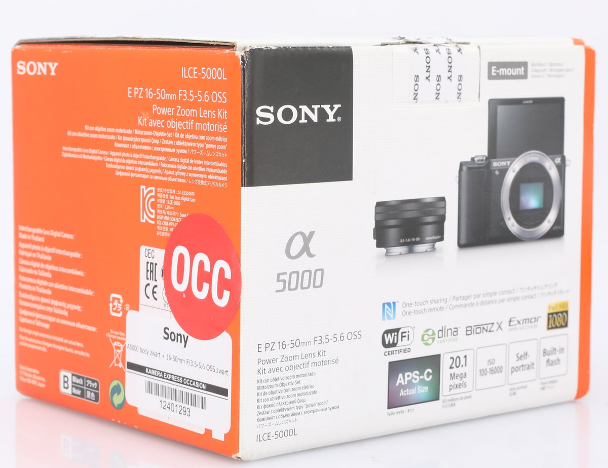 Sony A5000 body zwart + 16-50mm F/3.5-5.6 OSS zwart occasion