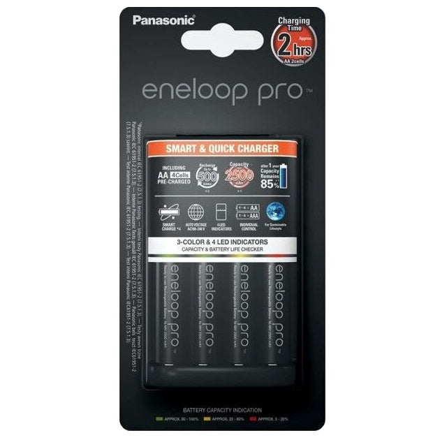 Panasonic Eneloop Ladegerät CC55 + 4x AA 2500mAh