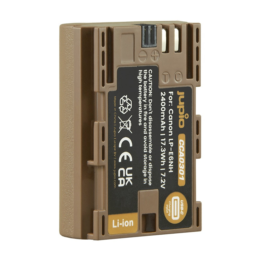Jupio Canon LP-E6NH Ultra C 2400mAh Akku mit USB-C Eingang