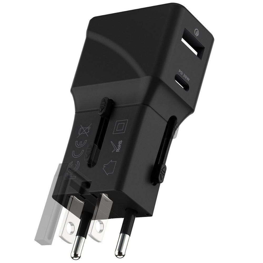 Rolling Square Pocket Reiseadapter schwarz