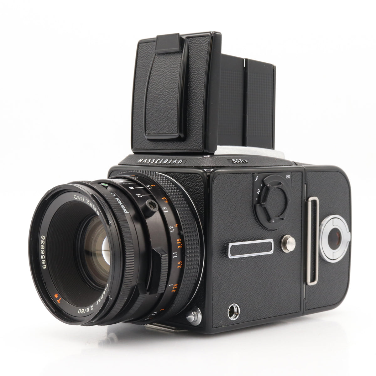 Hasselblad 503CX + 80mm F/2.8 Planar CF + A12 filmback occasion