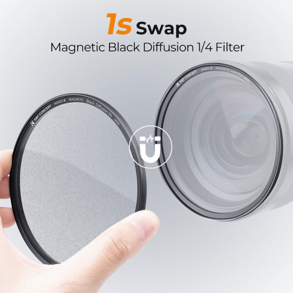 K&F Concept Magnetic 1/4 Black Mist Nano-X Filter incl Adapter Ring and Lens Cap 72mm