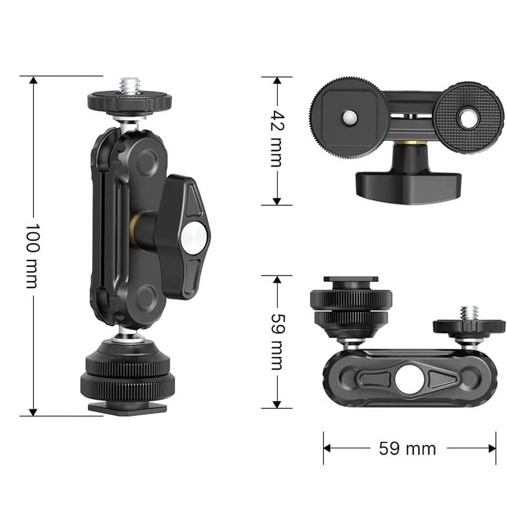 Ulanzi Mini Magic Arm w/ Cold Shoe and 1/4" Side