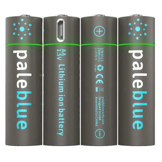 Pale Blue 4x AAA Lithium 1,5V-Akku mit USB-C