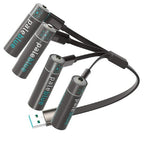 Pale Blue 4x AAA Lithium 1,5V-Akku mit USB-C