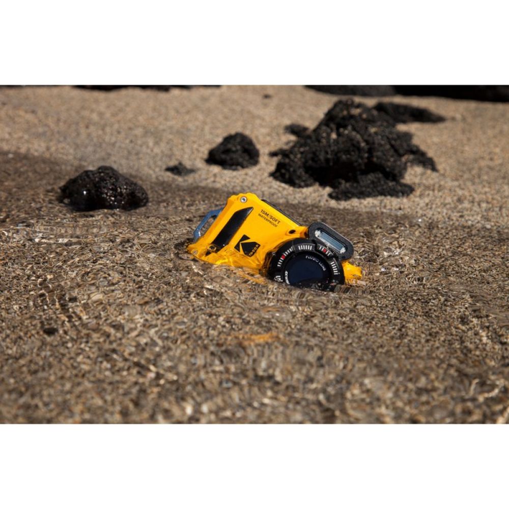 Kodak Waterproof WPZ-2 gelb, 4-fach-Zoom, WLAN + zusätzlicher Akku + 16 GB Speicherkarte