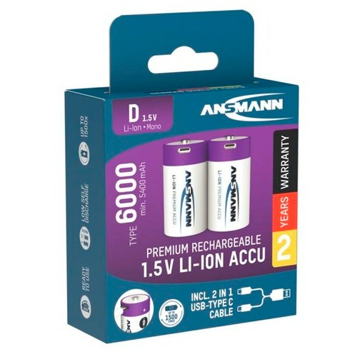 Ansmann Mono D 6000 Typ USB-C 2-Pack (5400mAh)