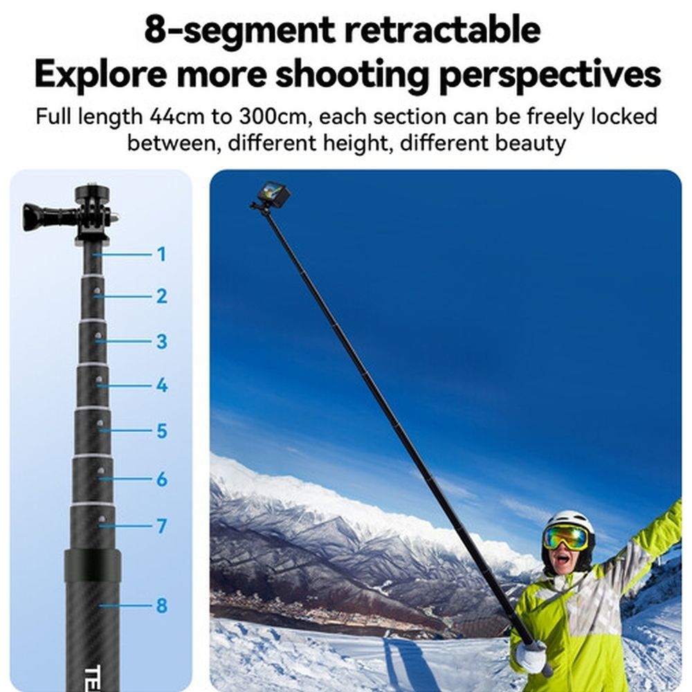 Telesin Premium Selfie-Stick Carbon (300 cm)