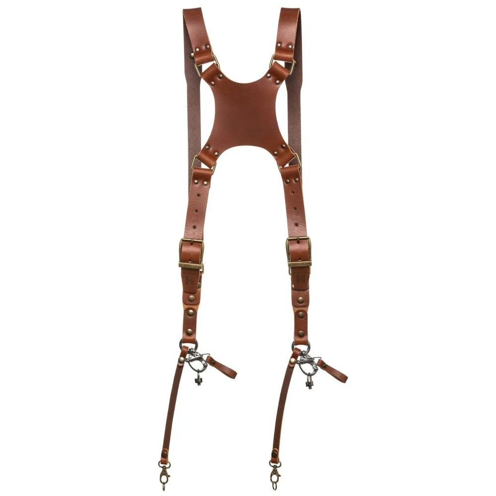 The Hantler Dual camera harness Cognac / Brass, Large