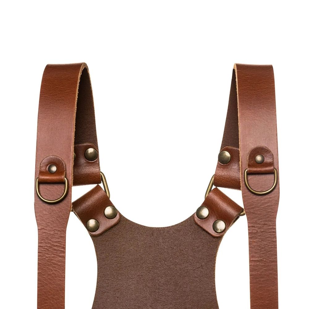 The Hantler Dual camera harness Cognac / Brass, Large