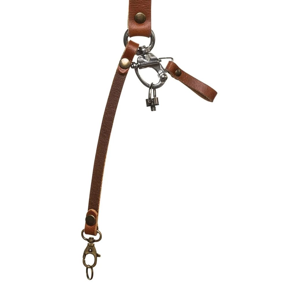 The Hantler Dual camera harness Cognac / Brass, Large