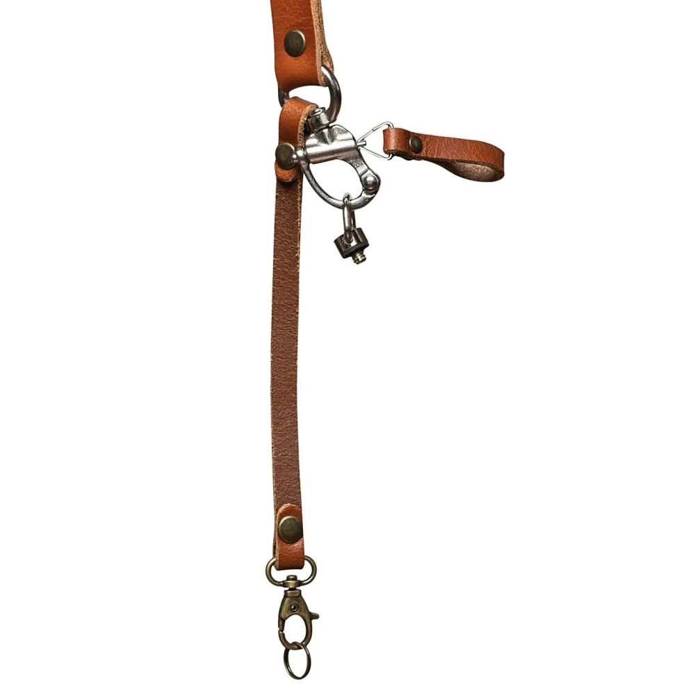 Der Hantler Kamera-Schultergurt Cognac / Messing, Regular