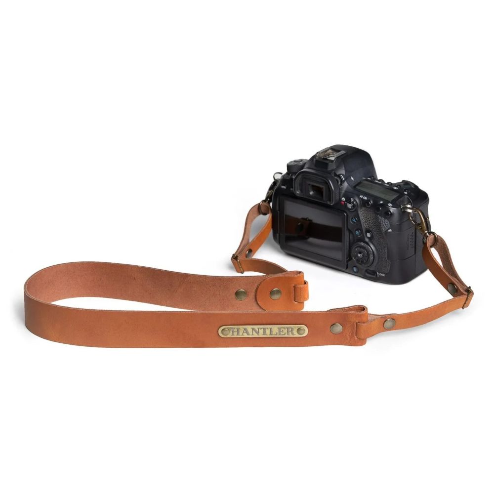 The Hantler Camera Neck strap Chestnut / Brass