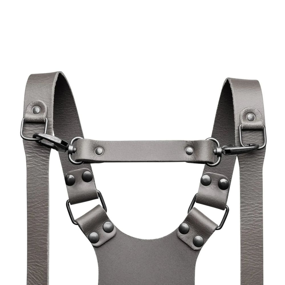 Der Hantler Brustgurt Grau / Messing, groß 33cm