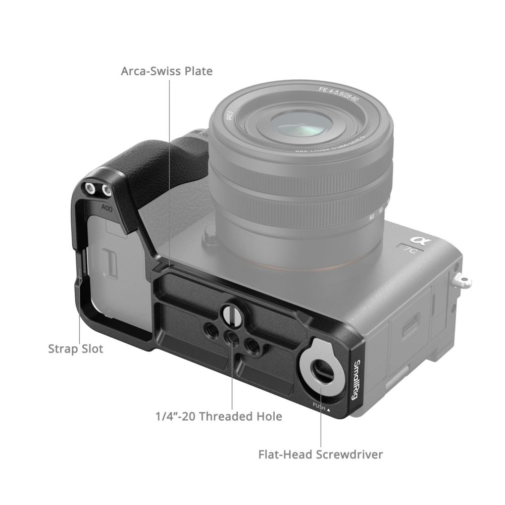 SmallRig L-Shape Montageplatte mit Silikongriff für Sony Alpha 7C II / Alpha 7CR 4797