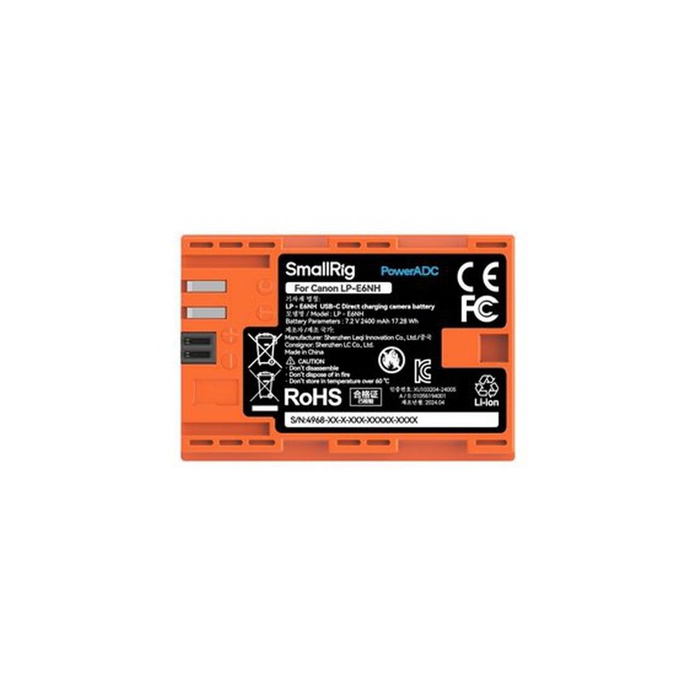SmallRig 4968 LP-E6NH USB-C Kamera-Akku orange