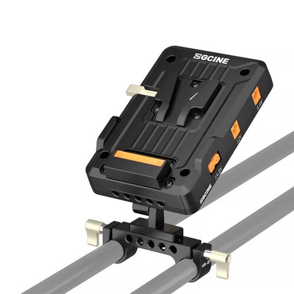 ZGCINE Neigbare V-Mount Platte auf 15mm Stangenhalterung