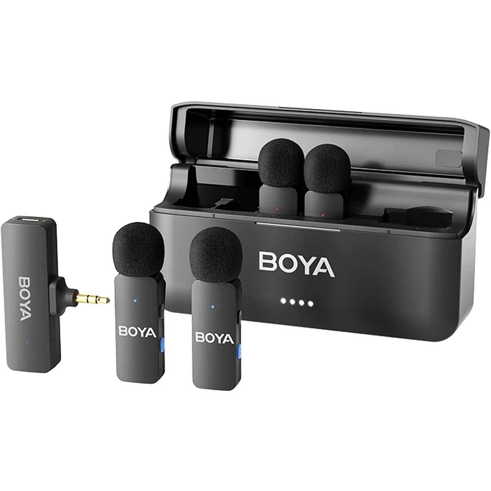 Boya BY-V4 Vierkanal-Funkmikrofon mit 3,5-mm-TRS-Anschluss