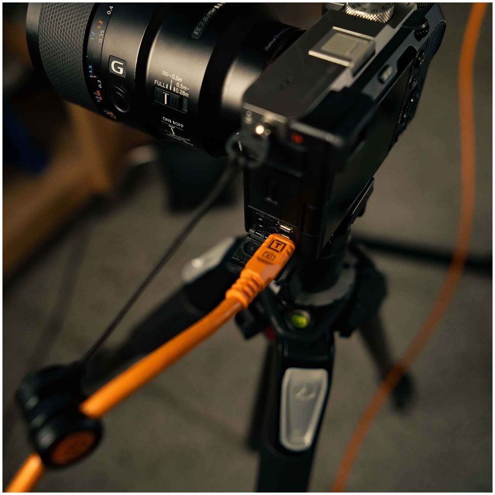Tether Tools TetherPro Optima 10G USB-C, 15' (4.6m), straight orange