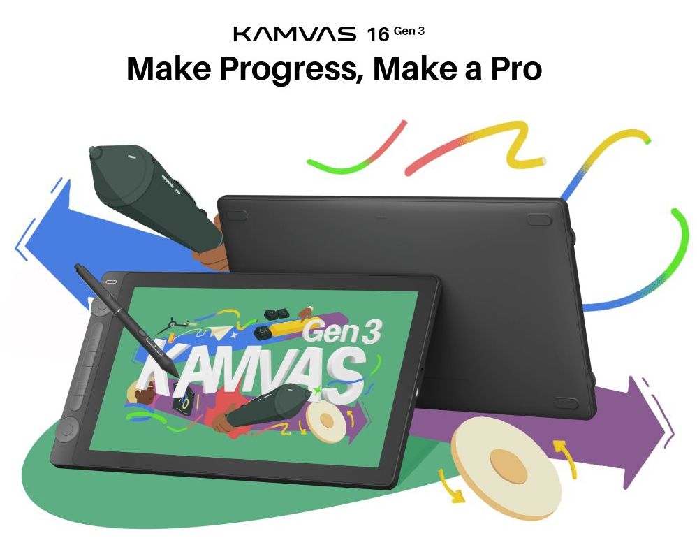 Huion Kamvas 16 Gen 3 mit Ständer