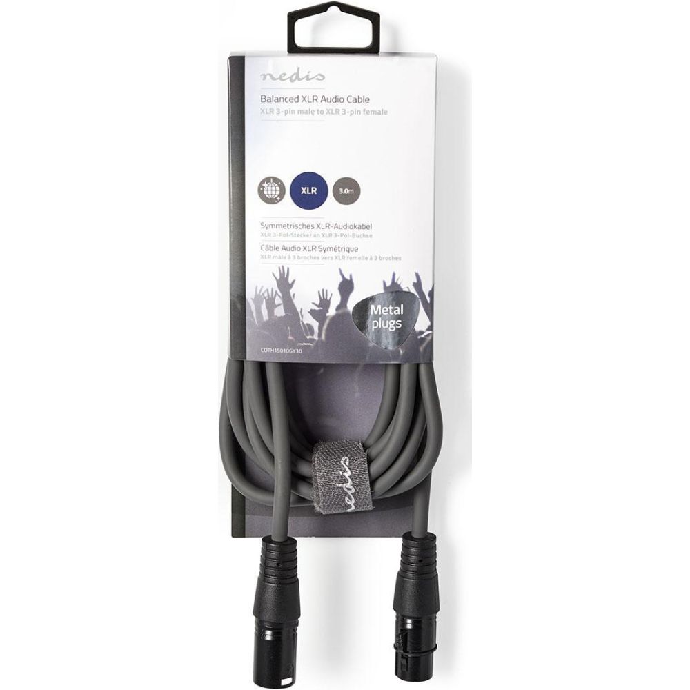 Nedis XLR 3-Pin Stecker-Buchse Kabel 3m