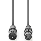 Nedis XLR 3-pin male-female cable 1.5m
