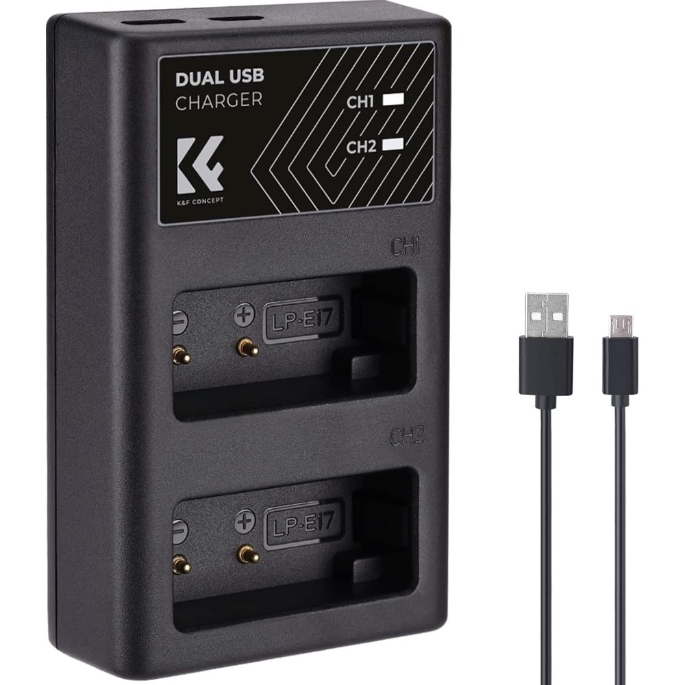 K&F Concept LP-E17 Duales Batterieladegerät USB-C