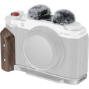 SmallRig 5261 L-förmige Montageplatte mit Holzgriff für Fujifilm X-M5, silber