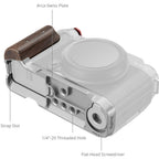SmallRig 5261 L-förmige Montageplatte mit Holzgriff für Fujifilm X-M5, silber