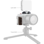 SmallRig 5261 L-förmige Montageplatte mit Holzgriff für Fujifilm X-M5, silber