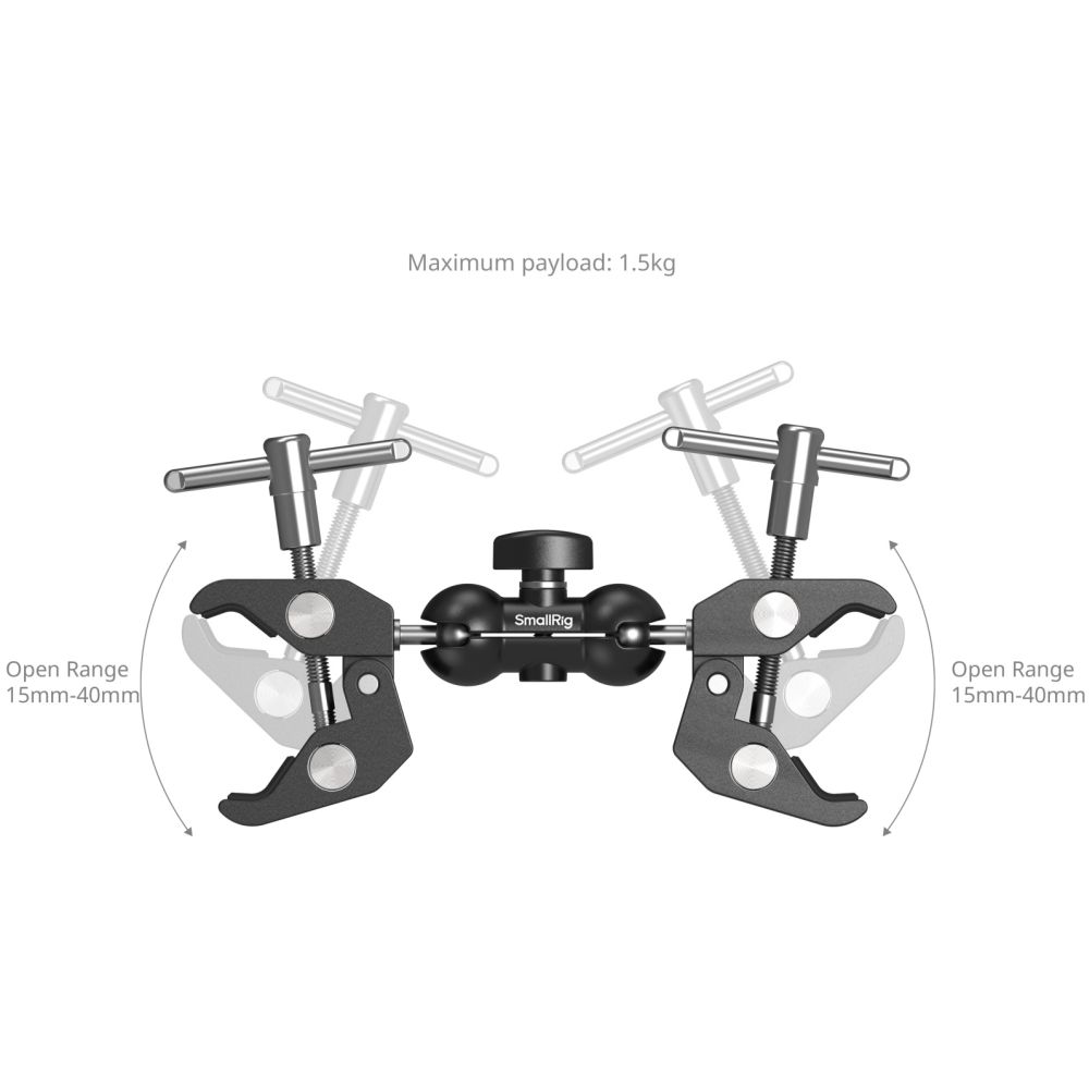 SmallRig 5331 Doppelkopf-Klemme in Krabbenform