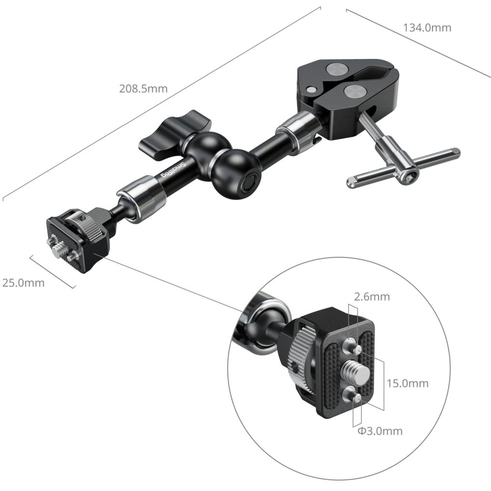 SmallRig 5311 Magic Arm with Crab-Shaped Clamp (11")