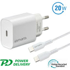 4smarts Ladegerät 20W + 1,5mtr USB-C Kabel