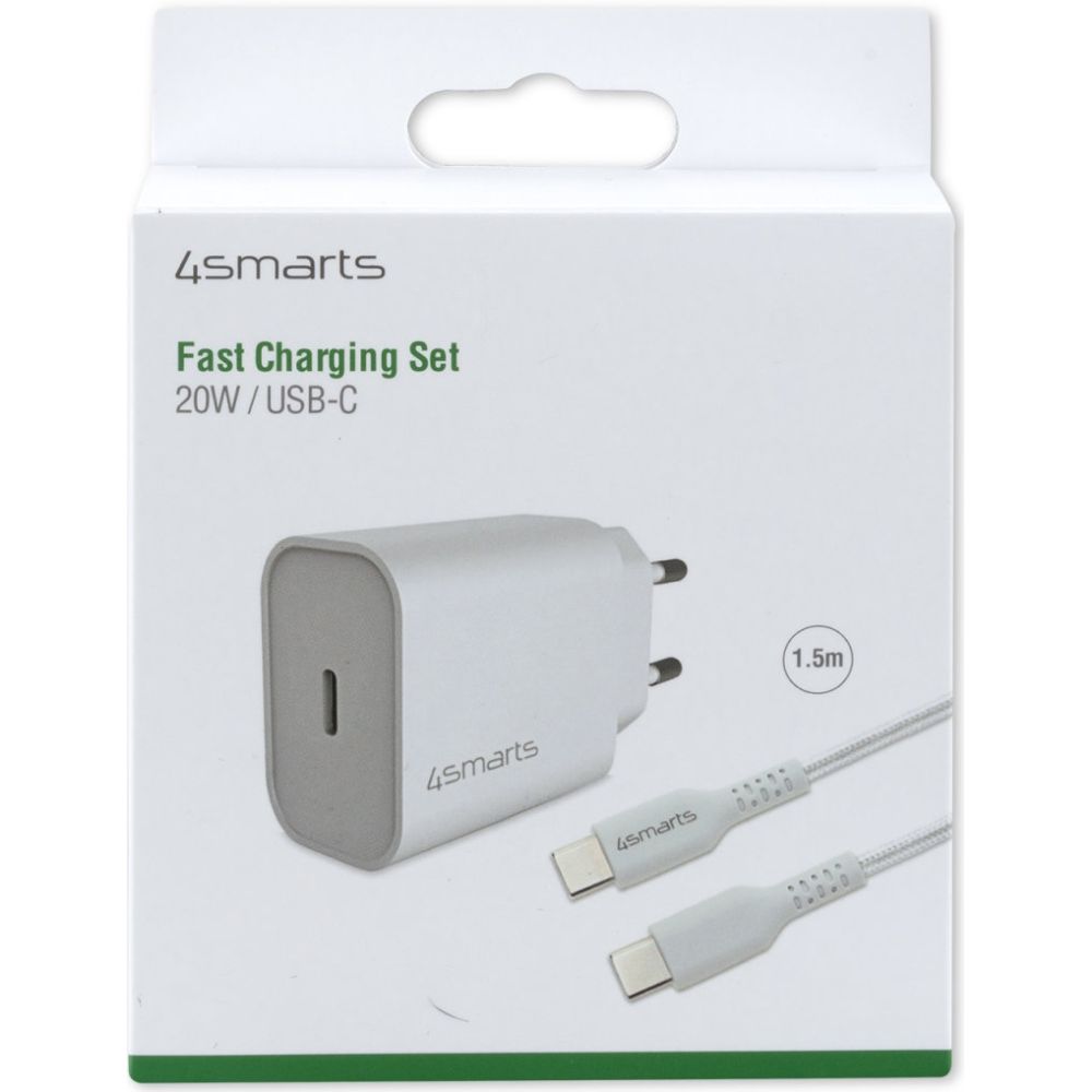 4smarts Ladegerät 20W + 1,5mtr USB-C Kabel